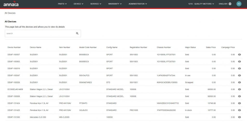 Dealer Portal - Manage, track and trace